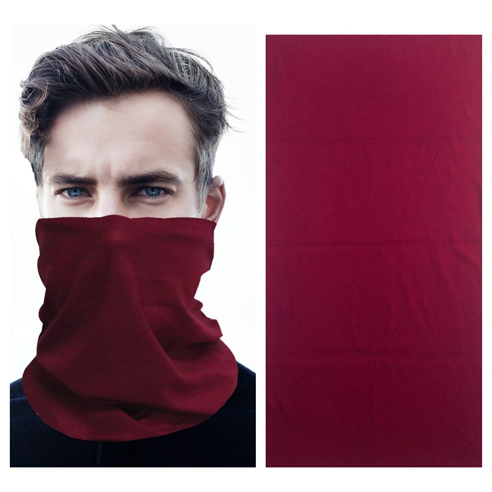 Solid Bandana Scarf Headband Hiphop Hijab Seamless Tubular Soft Multi Functional Magic Bandanas Tube Ring Scarf: S003 Wine red