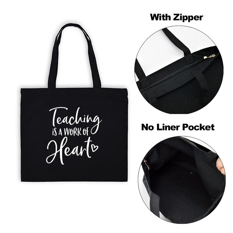 Vrouwen Tas Onderwijs Is Een Werk Van Hart Leraar Leven Schouder Canvas Tas Katoen Shopper Bag Leuke Leraar kruidenier: 34E3-TBBK-E