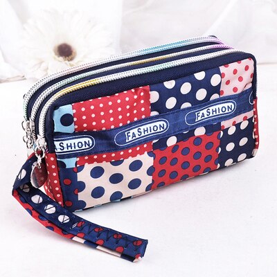 Zipper Dame Geldbörsen Frauen Brieftasche Leinwand Stoff Geldbeutel Floral Herz Geldbörse Armband Handtasche Mädchen Brieftaschen Burse Taschen: 3