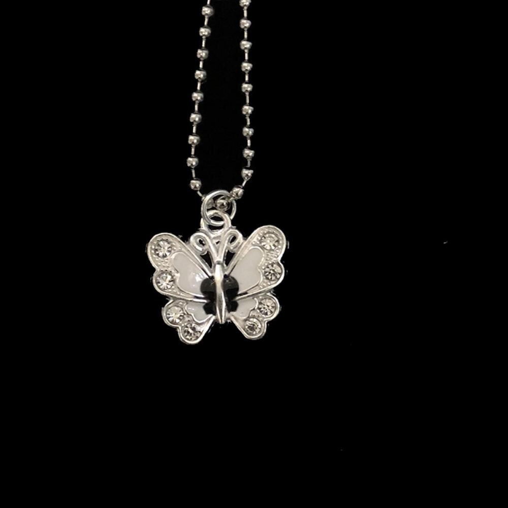 Collar con colgante de mariposa de colores para mujer y niña, gargantilla de animales de los 90, Harajuku, Punk, joyería a la ,: White