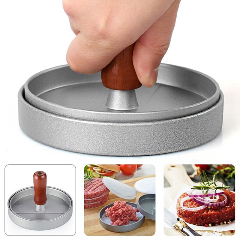 Burger Press Hamburger Meet Maker Aluminum 4.6 inch Dia Non-Stick Quarter Pounder Beef Burger Hamburger Press Make Poultry Tools