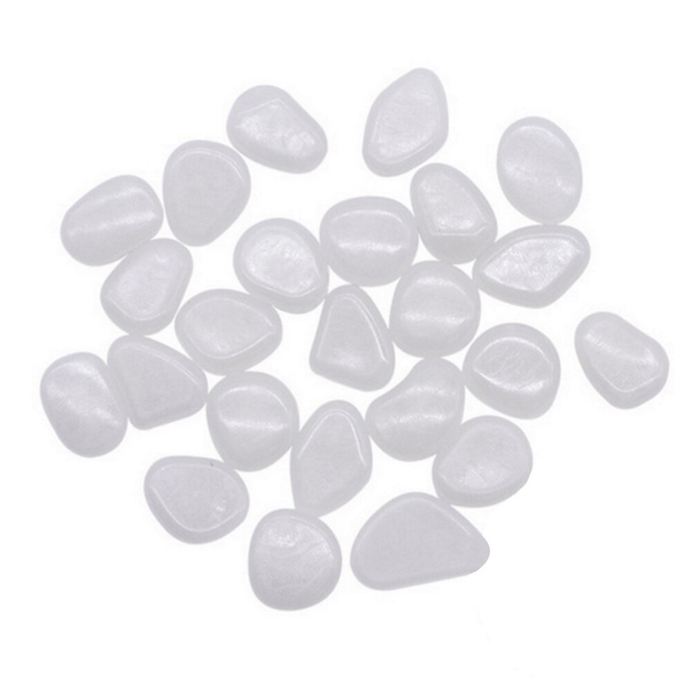 100pcs Luminous Cobblestones Pebbles Stones Glow in the Dark for Aquarium Fish Tank Gravel Decorations For Garden Yard: White