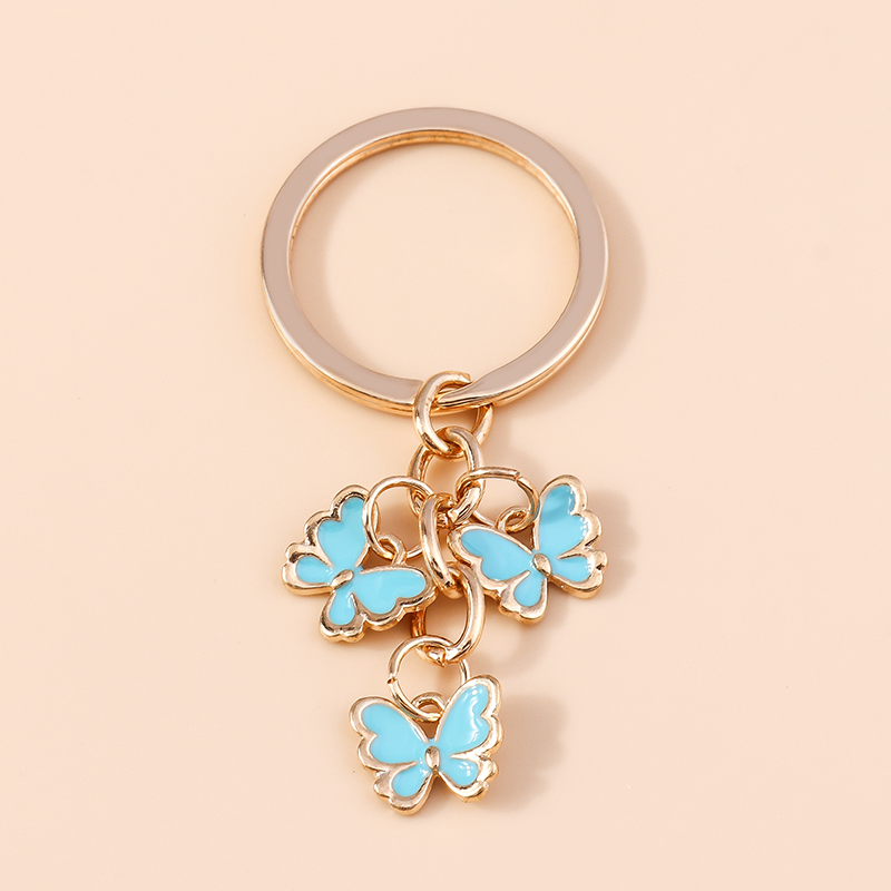 Portachiavi con libellule smaltate carine portachiavi con impronta di gatto portachiavi per auto per donna ciondoli per borsetta per ragazze regali di gioielli DIIY: Luce Blu