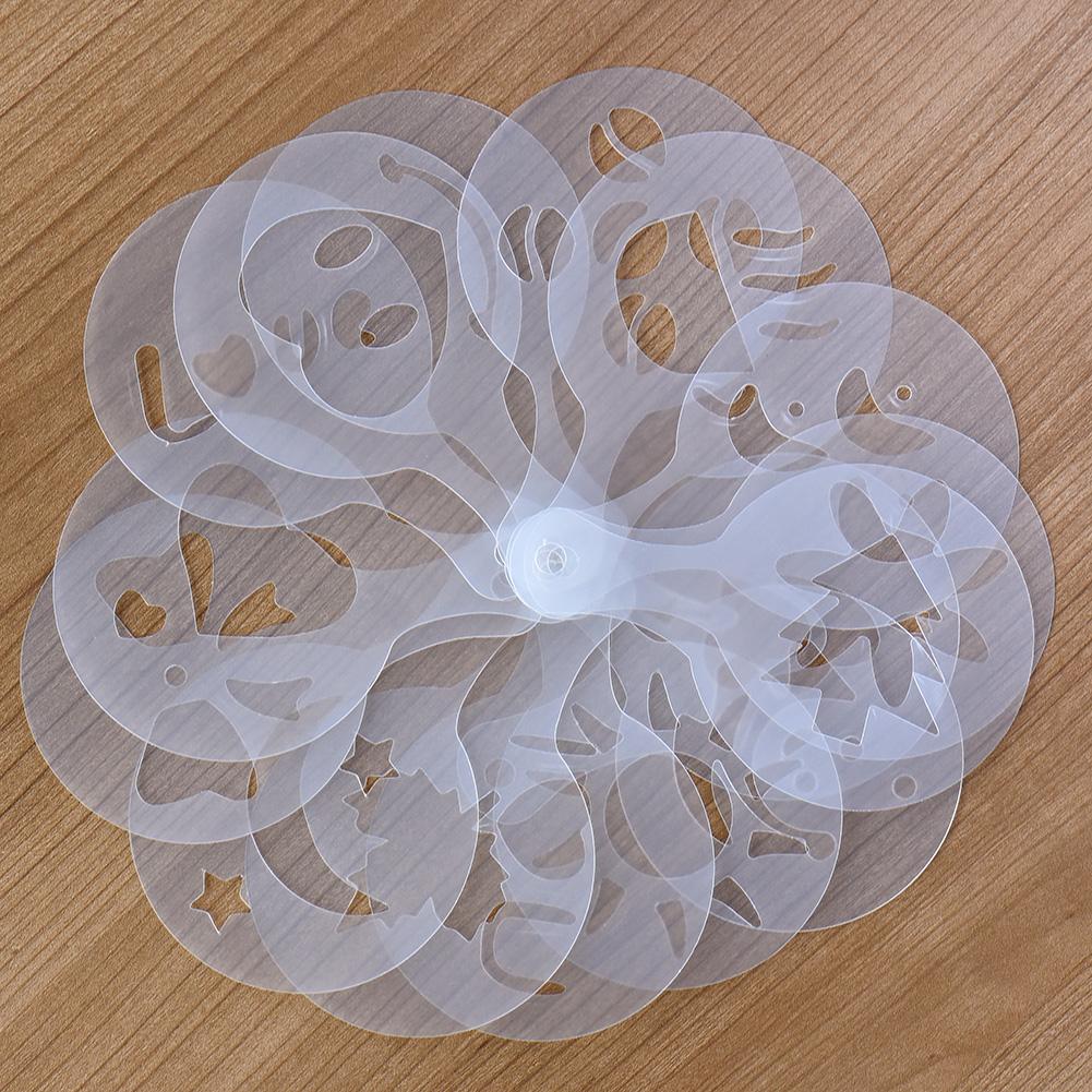 16 Pcs Koffie Stencils Koffie Latte Art Mold Fancy Koffie Tekening Sjabloon Voor Cappuccino Decoratie Plastic Mal