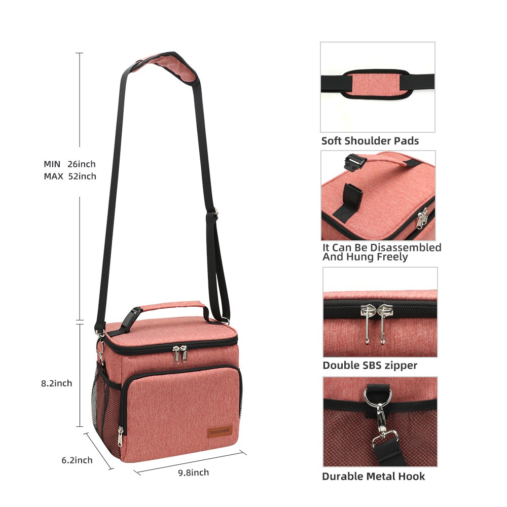 Denuoniss Vrouwen/Mannen Geïsoleerde Koeltas Draagbare Picknick Ijs Voedsel Thermo Bag Sac Isotherme Auto Thermische Koelkast Tassen