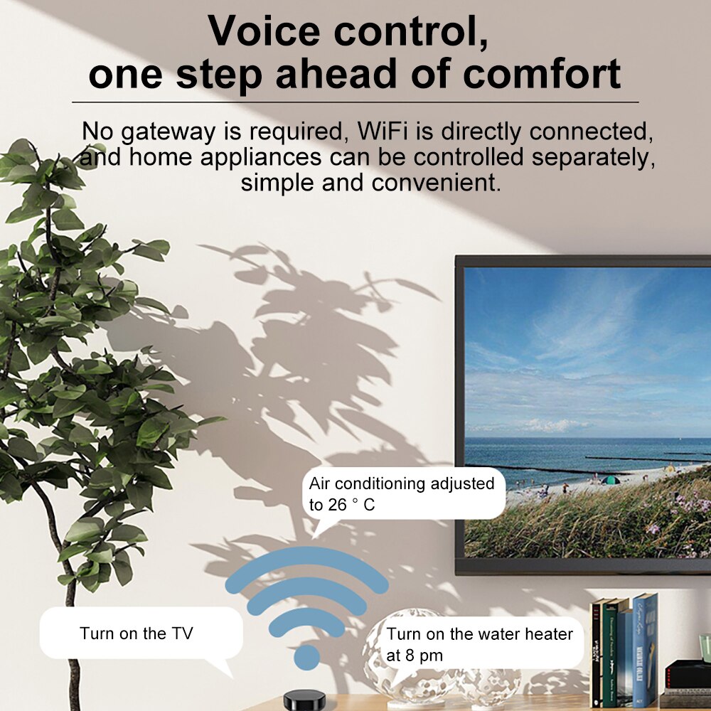 Tuya Universal Smart Home Wifi IR Infrared Remote Controller APP Voice Control for TV Set-top Box Air Conditioner Household