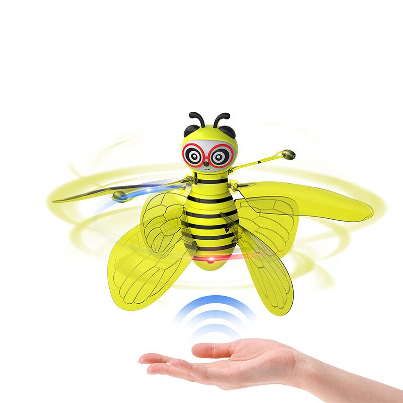 Rc Vliegende Mini Bee Drone Afstandsbediening Speelgoed Elektronische Infrarood Inductie Gebaar Sensing Vliegtuigen Speelgoed Kids Jongens Meisjes