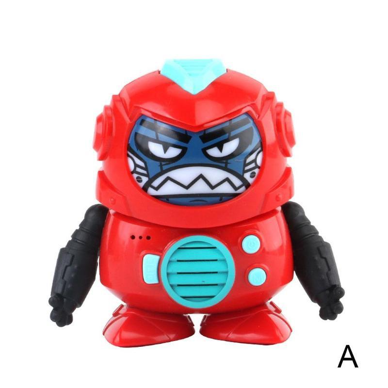 Electric Robot Face Changing Robot Doll Automatic Face Shaking Changing Vioce Doll Changing Electric Toy P5V3: red  robot