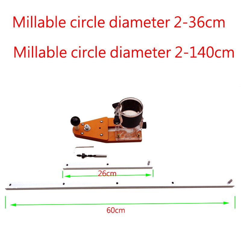 Kreis Schneiden Jig Für Makita Elektrische Hand Trimmer Gleichgewicht Gremium Holz Router Fräsen Kreis Fräsen Mutter Holzbearbeitung Werkzeuge: E 26 und 60cm