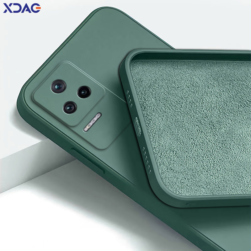 Coque arrière carrée originale en Silicone liquide pour Xiaomi POCO F4 GT 5G, étui de protection souple pour appareil photo, mignon, sac Funda