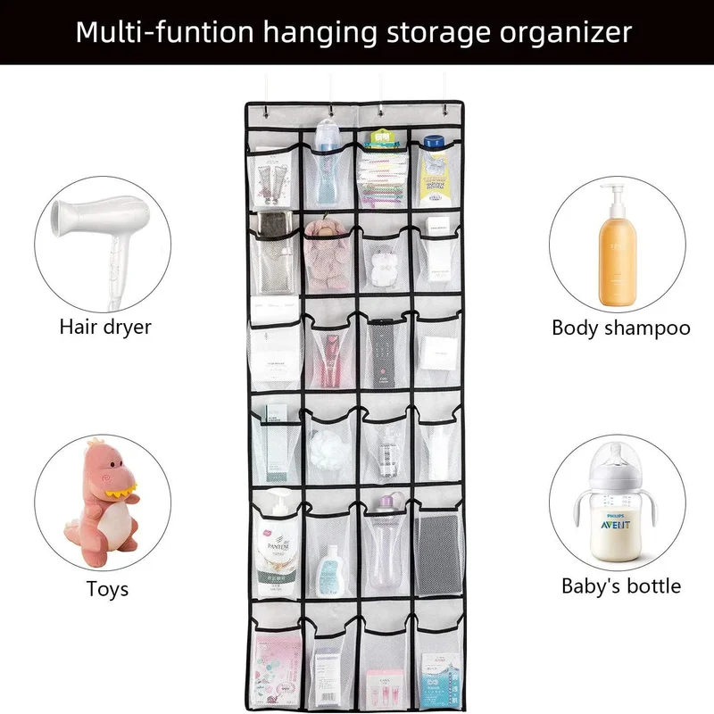 Schuhregal über der Tür mit 24 großen Netztaschen, hängender Schuh-Organizer für Schrank, hängendes Schuhregal, Halfter, Aufhänger
