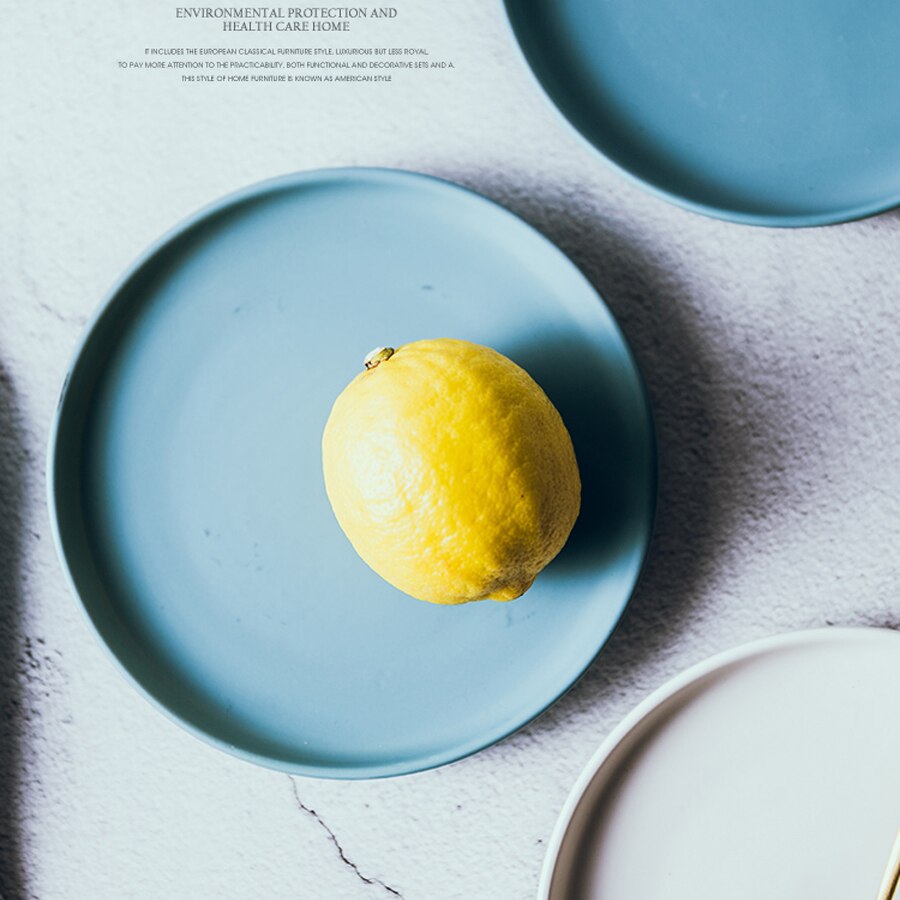 ceramic dessert cake pan Solid Plates Morden Style Round Shape Porcelain Household tableware Dish 6 inch