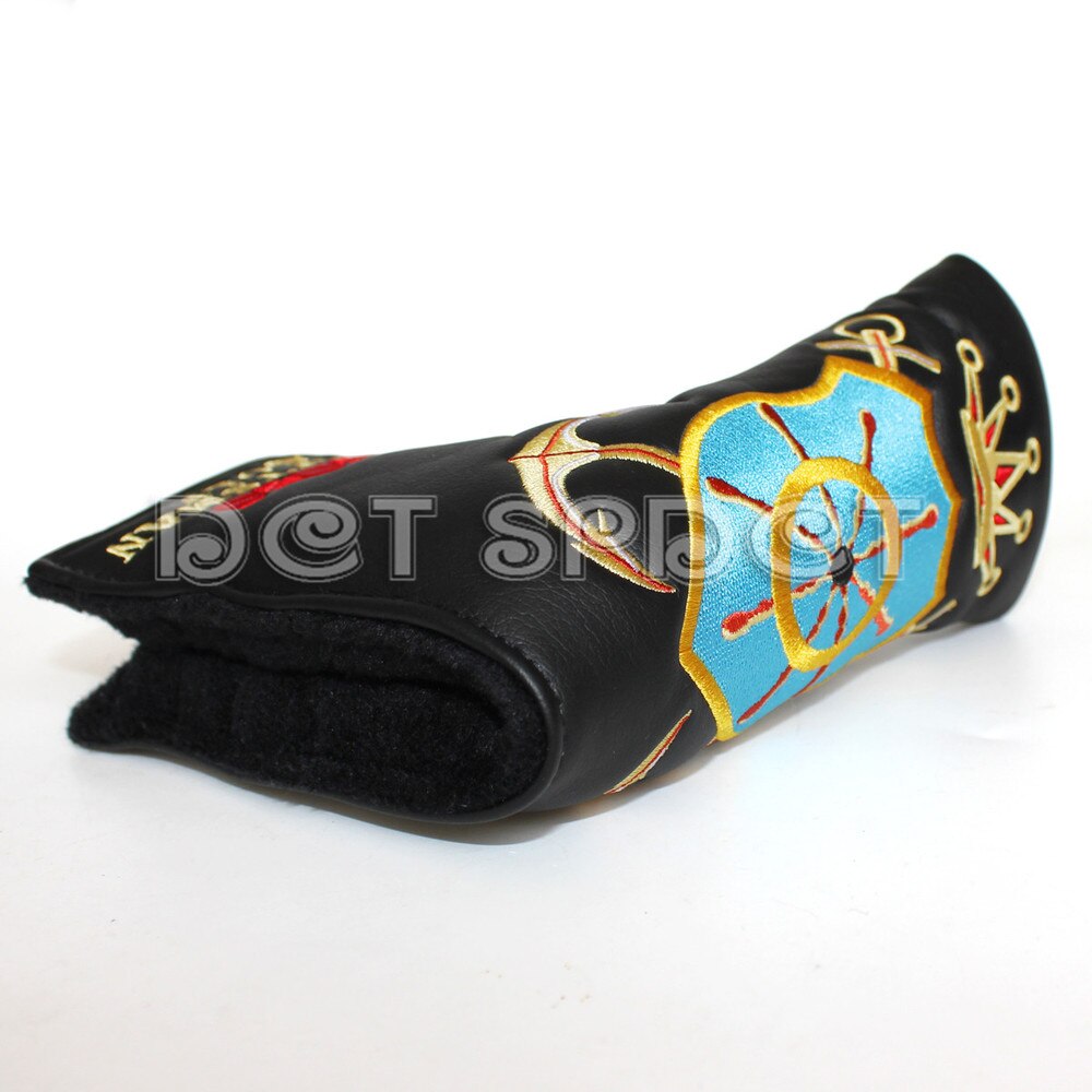 Golfputterhoes met magnetische sluiting, zwart pu-leer, oceaananker