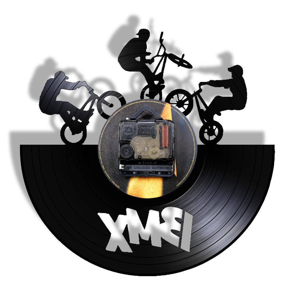 Bmx vintage led vægur cykel motocross vinyl rekord ur bmx racercykel konkurrence unge værelse natlys