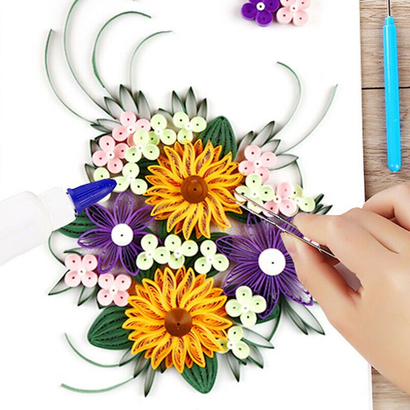 Cartoon Flower Weaving Origami Winding Tool Origami Pinboard Paper Craft Tool Drawing Paper Winding Disc DIY Origami Tool