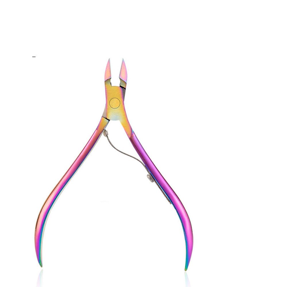 Steel Colorful Titanium Manicure Onychomycosis Nail Tools Eagle Beak Pliers Nail Cuticle Nipper Dead Skin Remover: -style 6