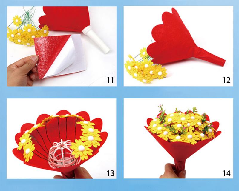 Materiaal Pakket Knop Boeket Knoppen Boeketten Bloem Diy Materiaal Pakket Decoratieve Papier Koord Moederdag Diy Speelgoed