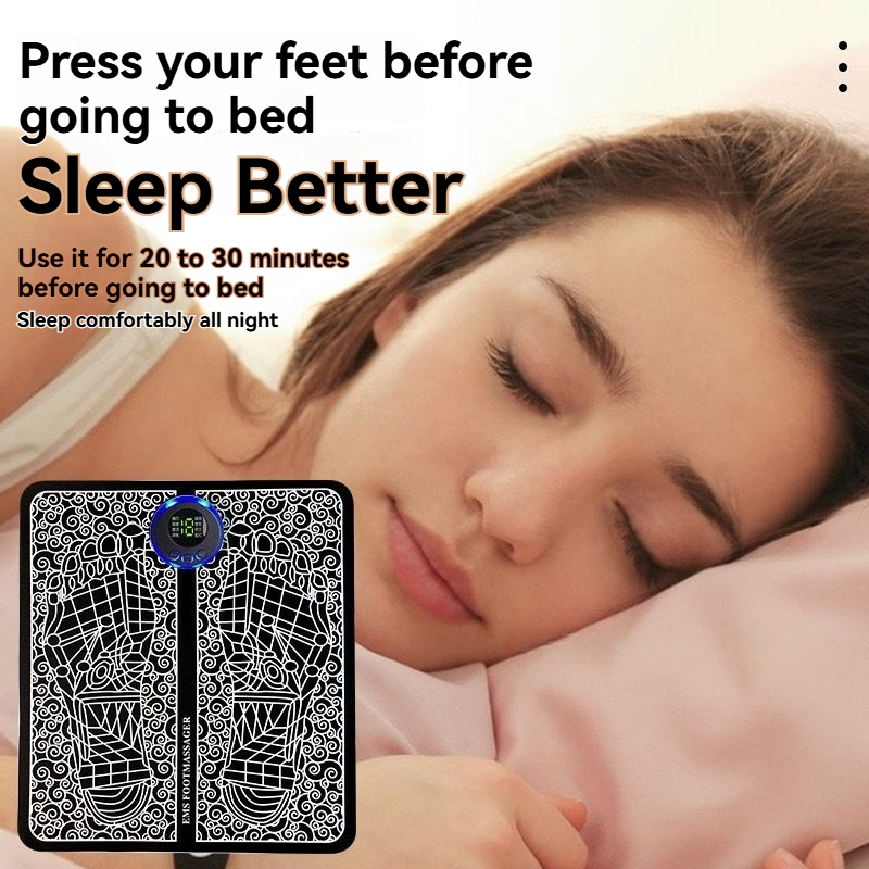 Ems voetmassagemat, elektrische massager, oplaadbaar, schoudermassage, pulsspierstimulatie, voetontspanningspads