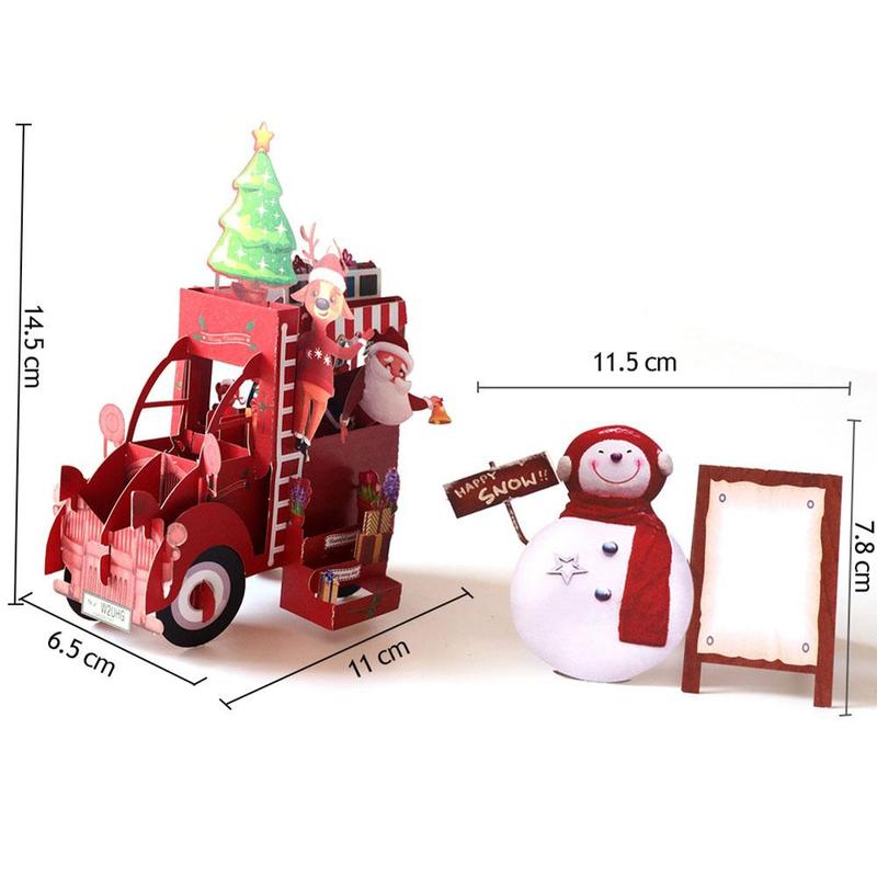 3D Up Cards Christmas Greeting Cards Kids For Year Xmas Party Christmas Decorations Festival Greeting Cards