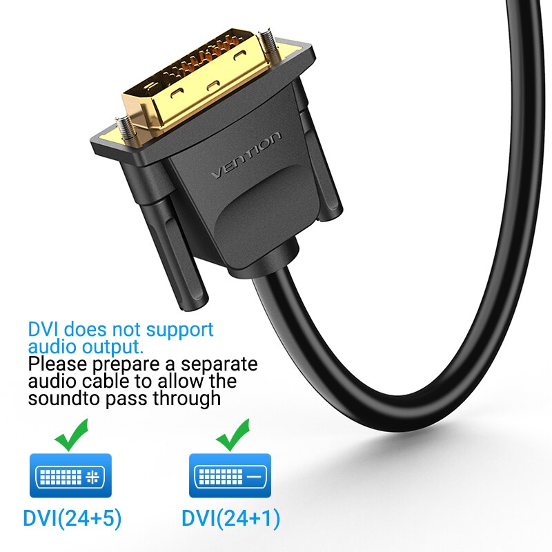 Vention hdmi til dvi kabel bi-direction dvi til hdmi adapter 24+1 pin 1080p converter han til han til xbox hdtv dvi til hdmi kabel