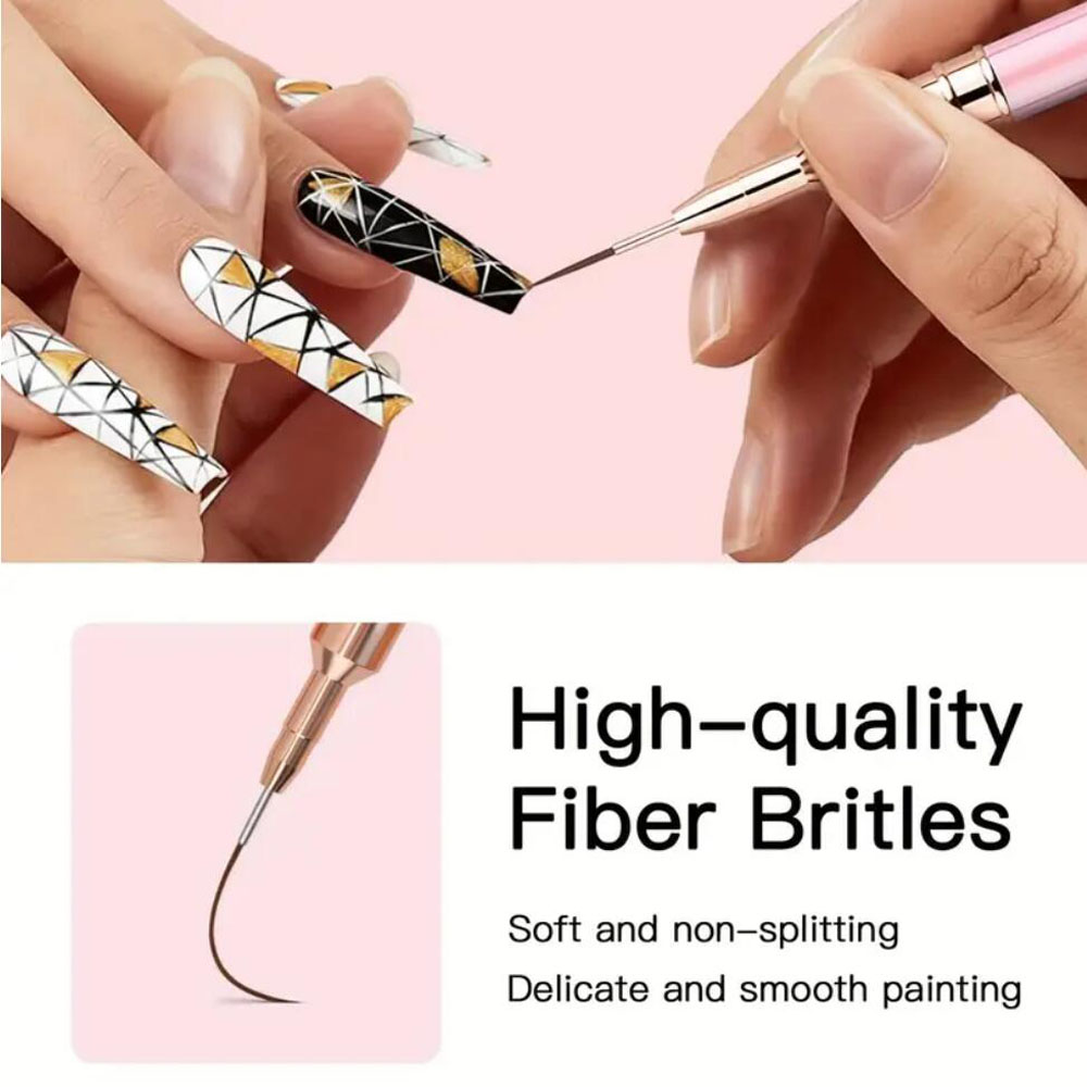 Juego de 5 unidades de pinceles delineadores para decoración de uñas, 5 tamaños, pintura ultrafina, bolígrafo para de uñas, herramienta de dibujo de 5/8/12/20/25mm, bolígrafo para manicura con detalles finos