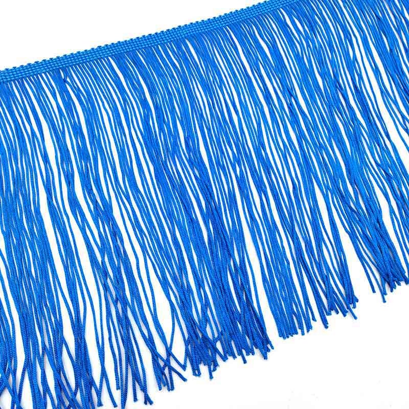 Ruban à franges en dentelle blanche de 50CM de Long, 15CM de large, pour bricolage, robe latine, vêtements de scène, accessoires: Sky Blue