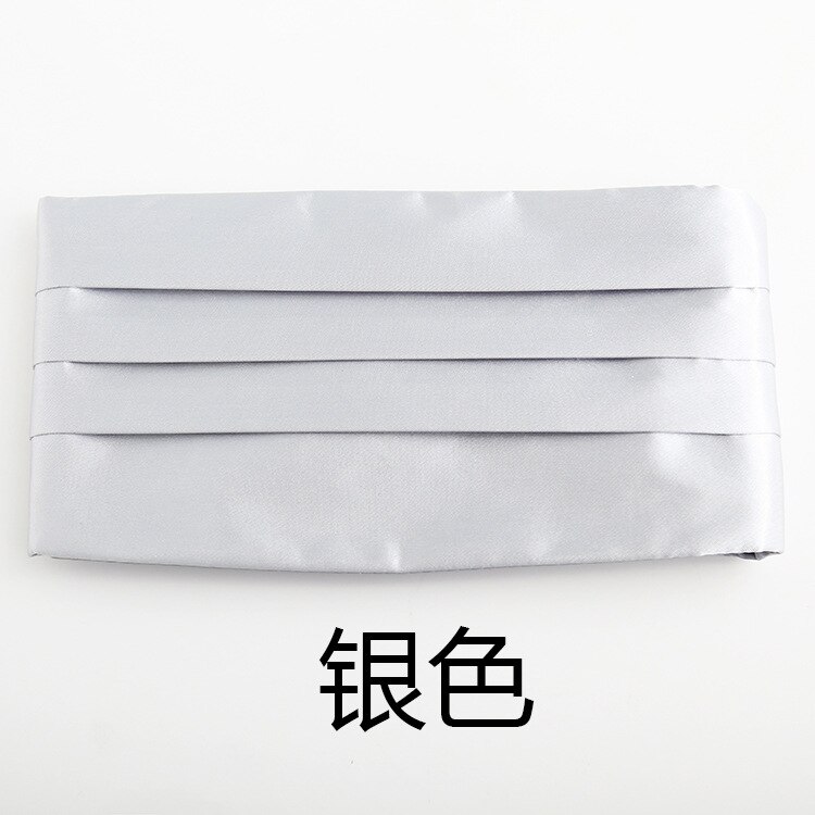 Herren Klassische Kummerbund Satin Elastische Bauchband Smoking Kummerbund Für Formale Hochzeit Prom Dinner-Party Taille Band: silver