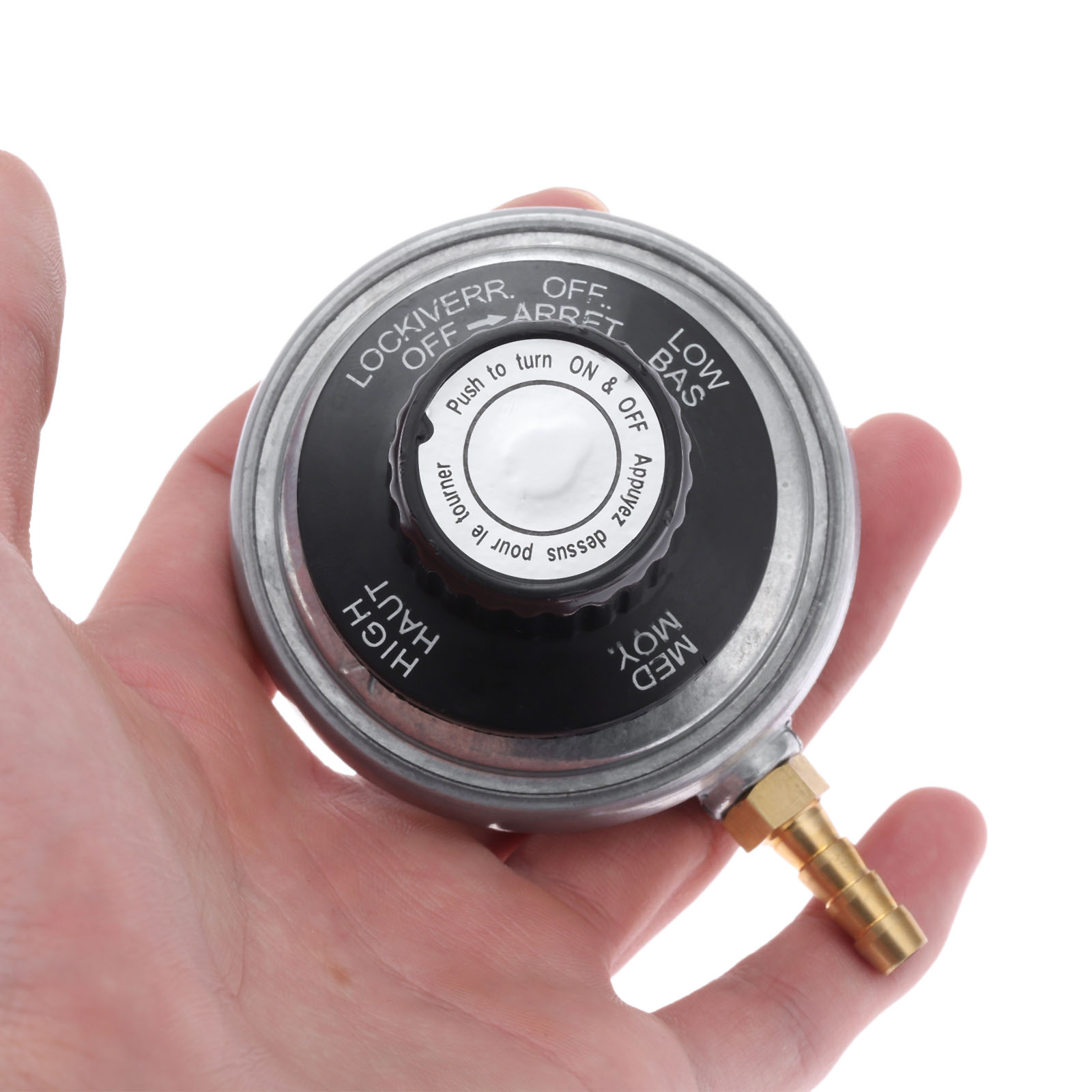 Propane Tank Low Pressure Gas Regulator with Outlet 1/4in Barb Hose Connection Inlet 1-20in UNEF fits for One Pound Propane Tank