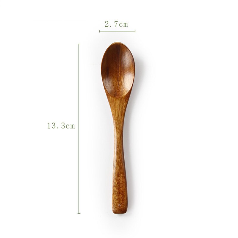 de cuchara de sopa de leche con miel de madera maciza, vajilla de madera con mango largo, cuchara para agitar el café, palo, juegos de accesorios de cocina: 1