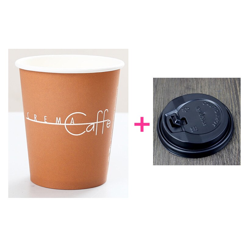 50 Stuks Wegwerp Drink Cup Party Gunsten Koffie Beker Melk Thee Glazen 250 Ml 400 Ml papier Cup Met Deksel: cup and lid5 / 400ml 14oz 50pcs
