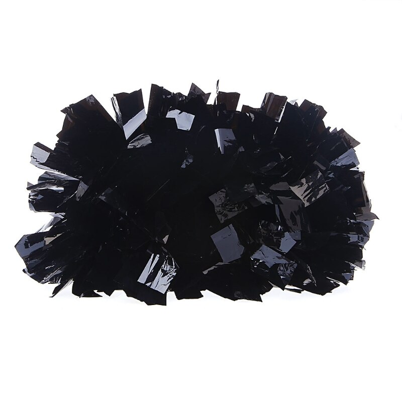 Handheld Pom Poms Cheerleader Cheerleading Cheer Dance Party Football Club Decor: Black