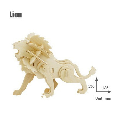 3d three-dimensional wooden animal jigsaw puzzle toys for children diy handmade wooden jigsaw puzzles Animals Insects Series: Lion