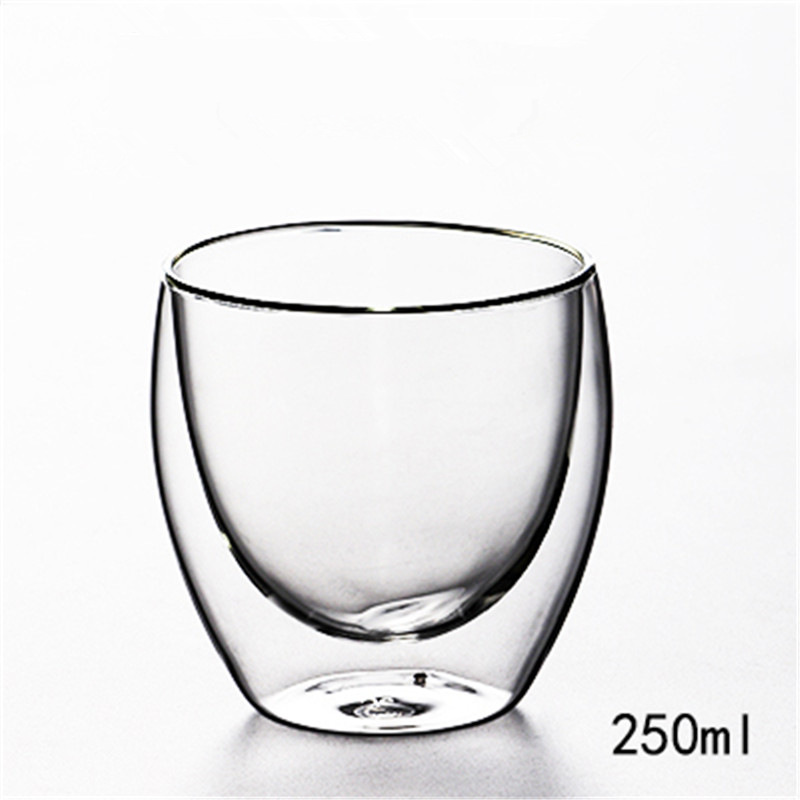 Heat-resistant Double Wall Glass Cup Beer Handmade Beer Mug Tea Transparent Drinkware Water Bottle Coffee Cup: 250ml