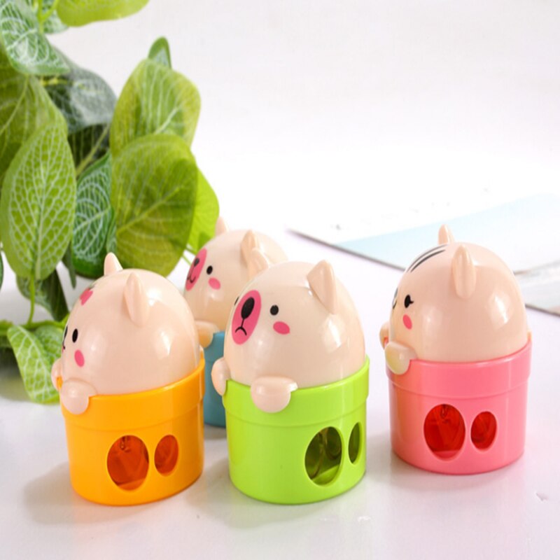 1pcs/lot Cat bear cartoon animal Double orifice Sharpener For Pencil School Office Supplies Stationery
