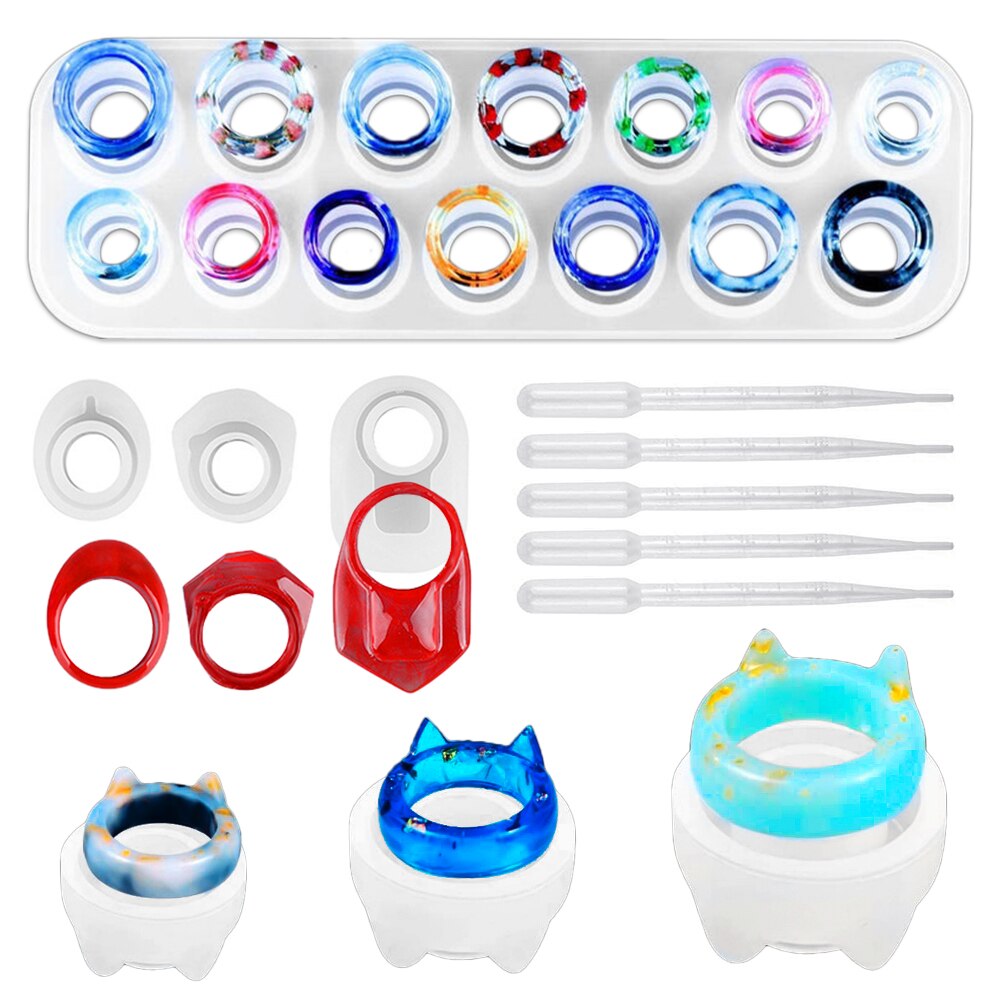 Moldes de fundição de cola epoxy jóias conjunto de ferramentas de fundição de silicone uv moldes de fundição de resina de argila para fazer jóias diy