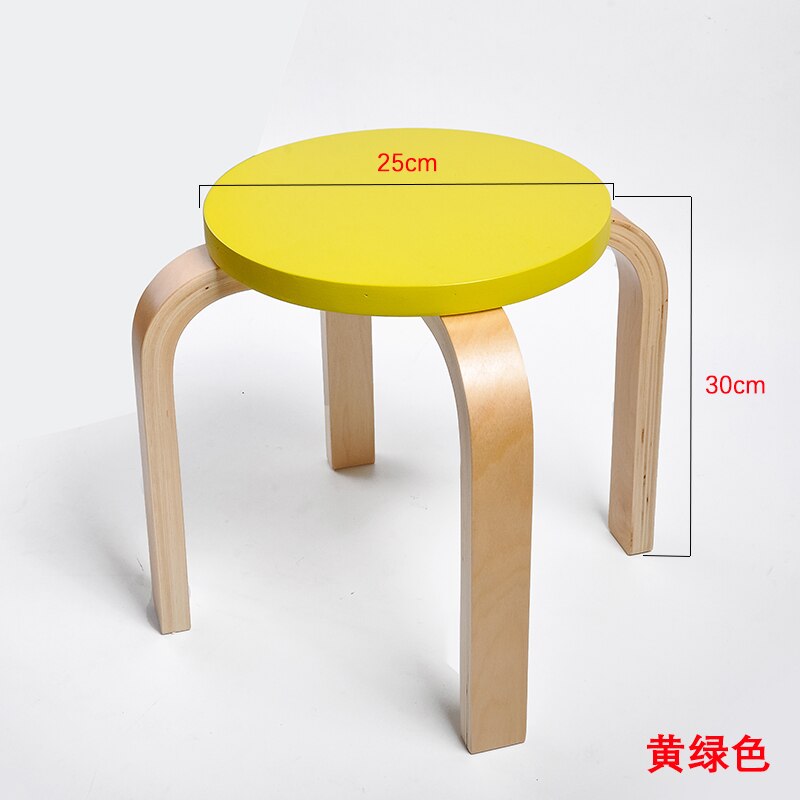 Children's Study Table and Chair Stool Solid Wood Chair Kindergarten Baby Study Table and Chair Color Stool: Yellow
