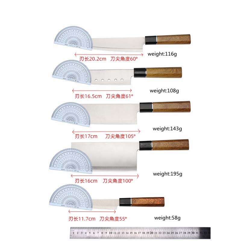 Stainless Steel Kitchen Knives Set Santoku Nakiri Utility Kitchen Knife Set White Blade Japan Knife Set Kitchen Cooking Tools