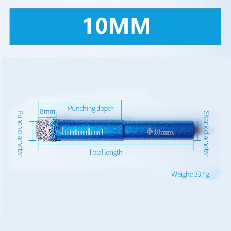 6MM 8MM 10MM 12MM 14MM 16MM Diamant Beschichtete Bohrer für Fliesen Marmor Glas keramik Loch Sah Bohrer Diamant Core Bit Mahlzeit Bohren: 10mm