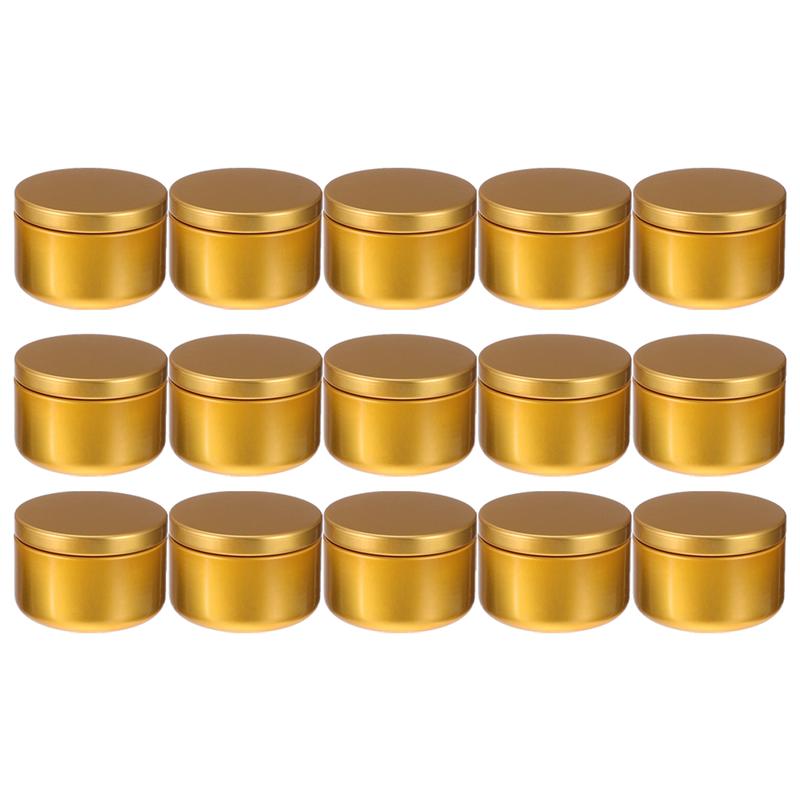 24 stk aluminium stearinlys boks runde lysbeholdere praktiske lys krukker stearinlys liten krukke fast aromaterapi lufttett metallkrukke: En