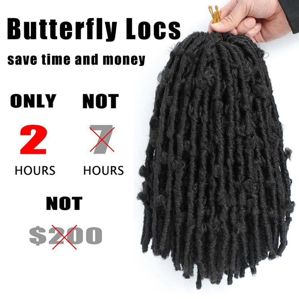 Butterfly Locs Crochet Hair 12 inch Short Distressed Bob Faux Locs Crochet Hair