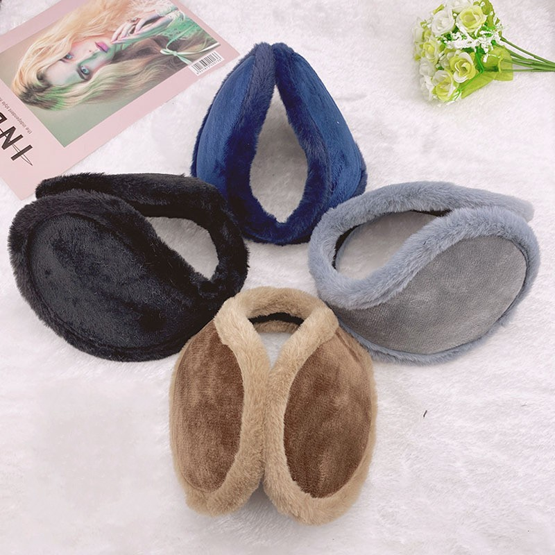Soft Plush Earmuffs Winter Warm Unisex Thicken Ear Cover Protector Women Men Solid Color Ear Mask Warmer Outdoor Cycling Earflap