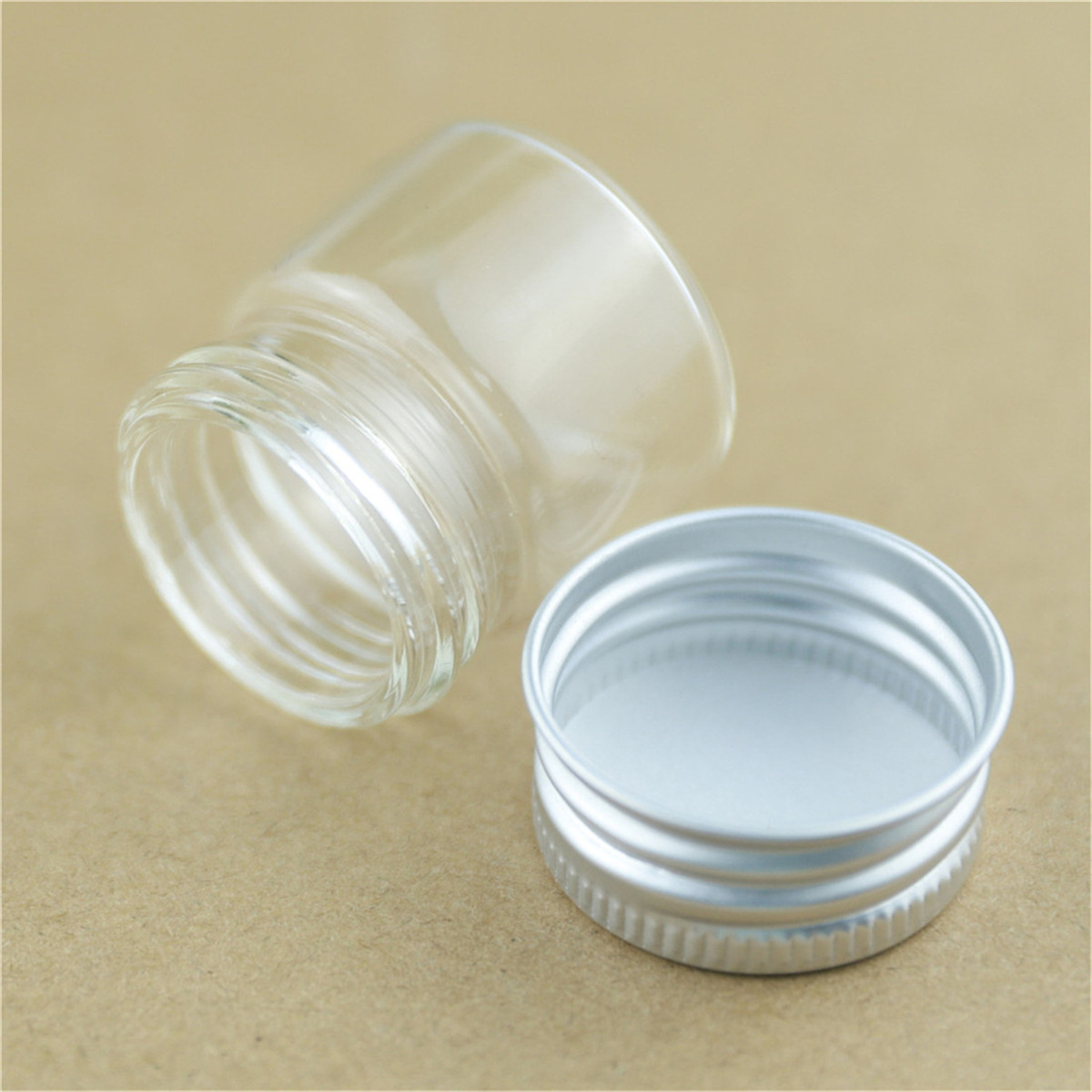 50/100 pcs/lot Small Glass Bottles Aluminum Caps 21*30*30mm 10ml Glass Jars Decorative Glass Containers DIY Craft Vial Bottles