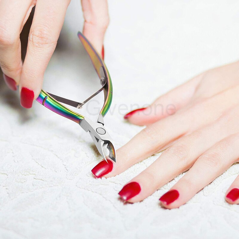 Rainbow Nail Clipper Set Pro Stainless Steel Manicure Kits Household Nail Scissors Tweezers Ear Spoon Beauty Nail Manicure Tools