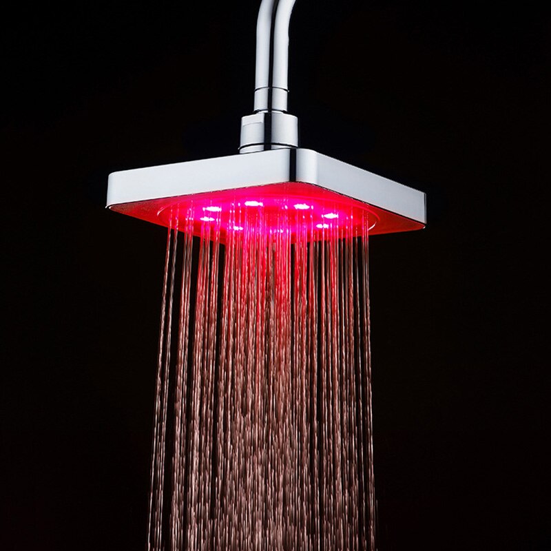 Style Led top Spray 6Inch Square Selling Shower Head, Color