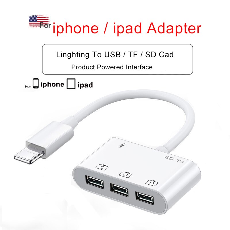 mikro sd kortleser sd kort adapter usb 3.0 multiminnepinne til iphone ipad ios 13 lyn hub til kamera adapter tastatur: Ip 1 til 6