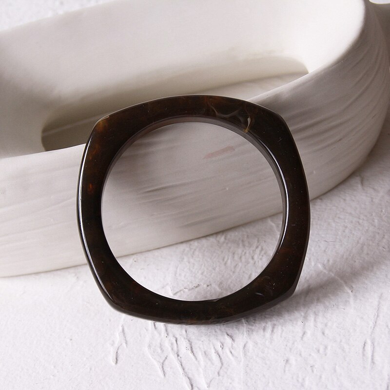 Pulseira geométrica de resina feminina, pulseira colorida de acrílico quadrado, bracelete decorativo retrô para mulheres, joias: 5