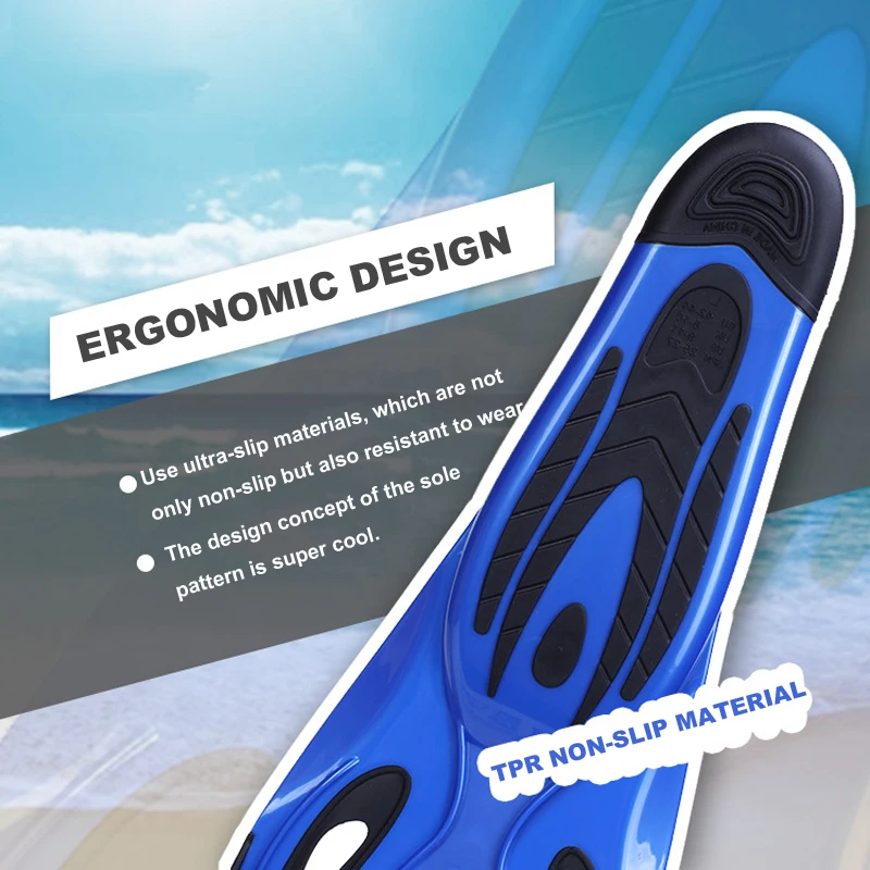 Adult Flexible Comfort TPR Non-Slip Swimming Diving Fins Rubber Snorkeling Swim Flippers Water Sports Beach Shoes
