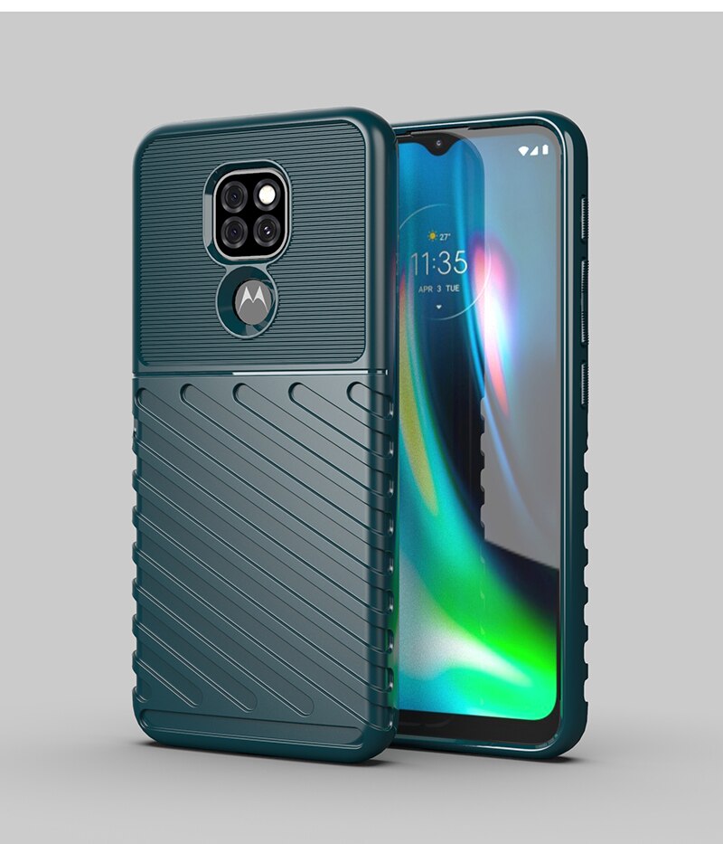 Robuuste Fiber Shield Cover Voor Motorola Moto G9 Play Case Anti-Klop Volledige Cover Case Voor Motorola G9 Spelen case Voor Moto G9 Spelen: For Moto G9 Play / BlackGreen