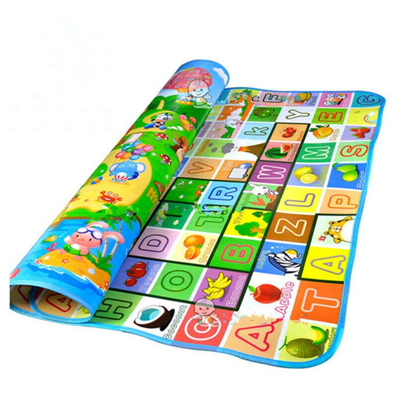 Baby Kruipen Speelkleed Klim Pad Double-Side Fruit Letters En Happy Farm Baby Speelgoed Speelmat Kids Tapijt Baby game