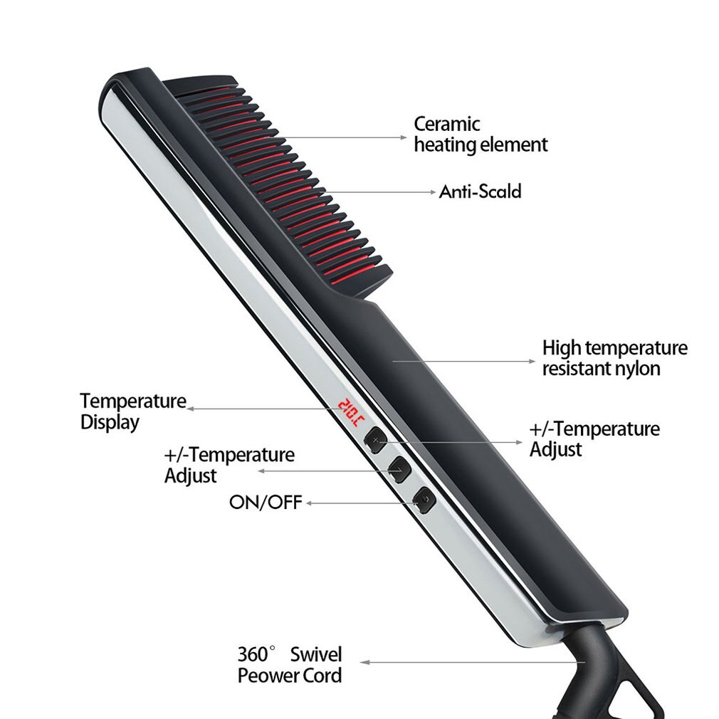 LCD Hair Straightener Comb Men's and Women's Hair ... – Grandado